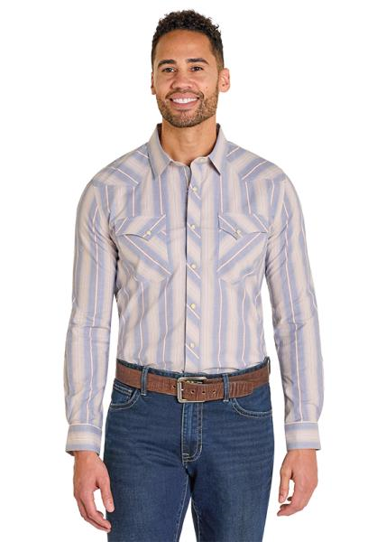 Panhandle Slim Men's Tan Stripe Snap Western Shirt