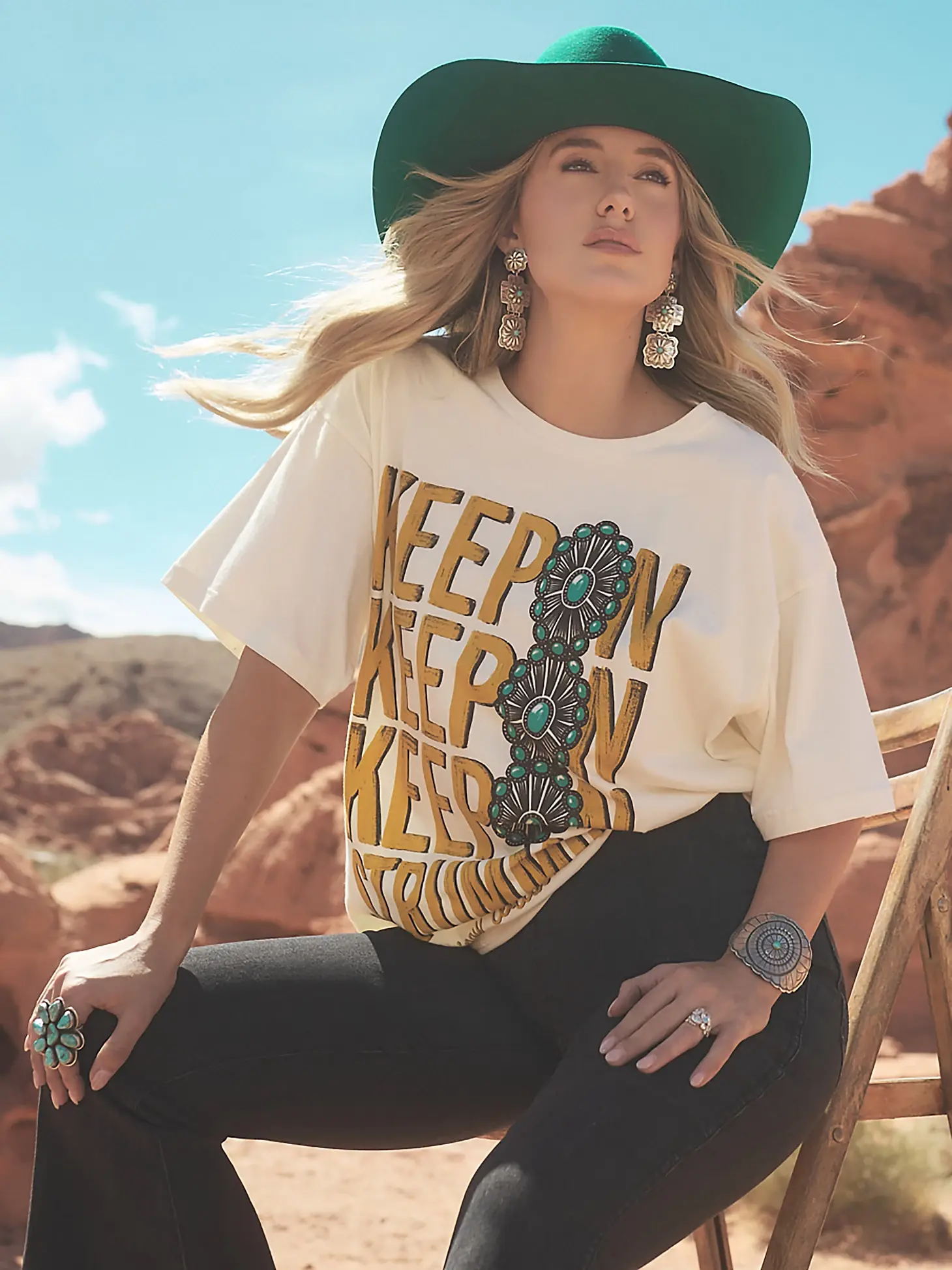 Wrangler X Lainey Wilson Keep On Strumming Oversized Tee
