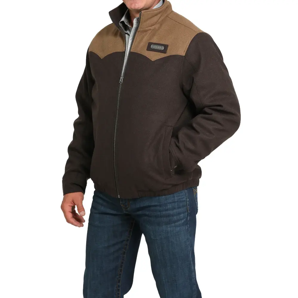 Cinch Men's Conceal Carry Brown Wool Jacket