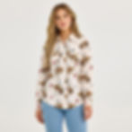 Thumbnail: Wrangler Ladies Cream Punchy Print Snap Shirt