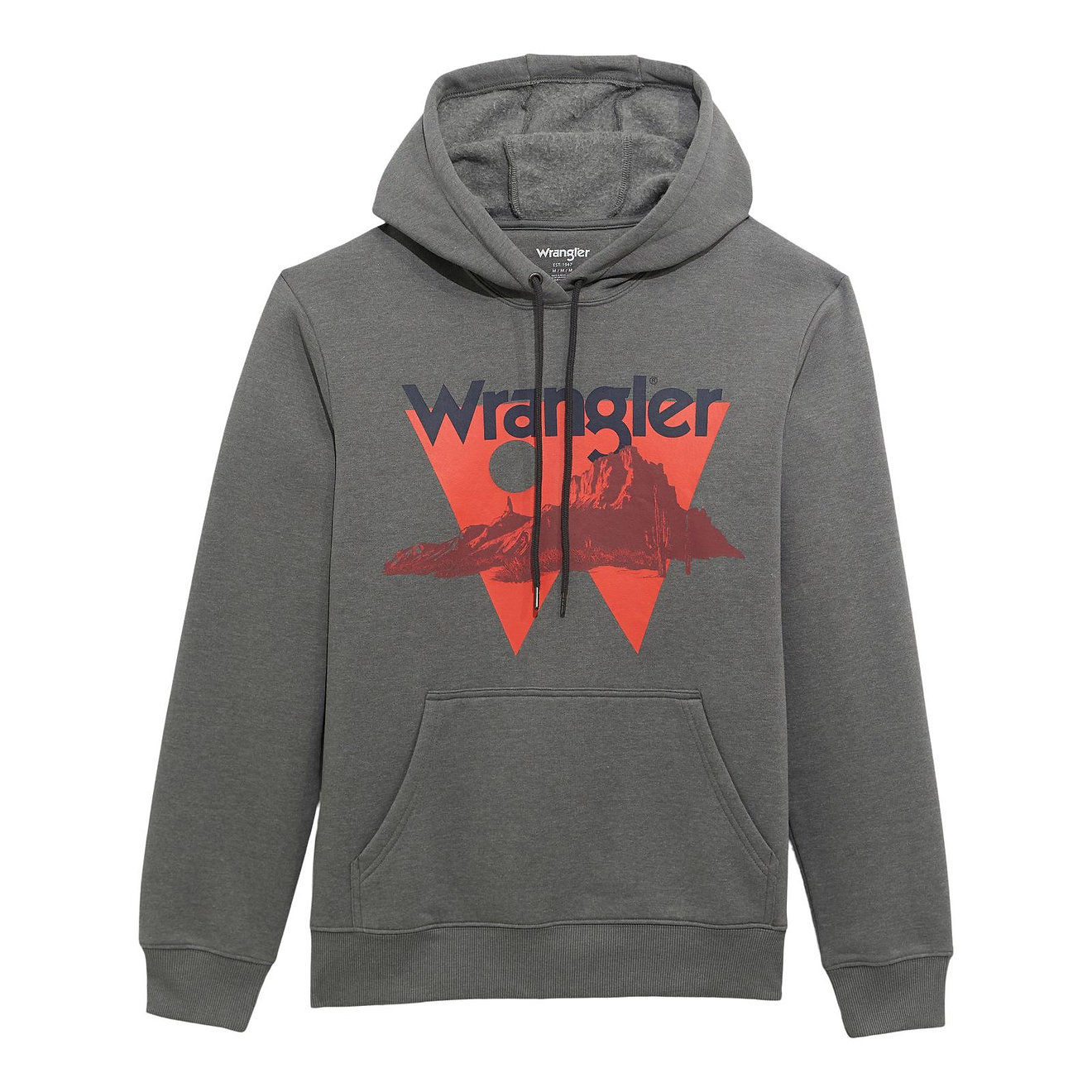 Wrangler Men's Grey Heather Graphic Hoodie