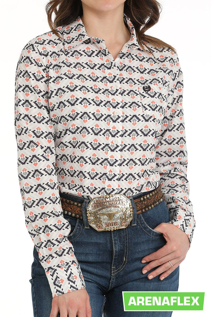 Cinch Ladies Southwestern Print ArenaFlex Button Down Western Shirt