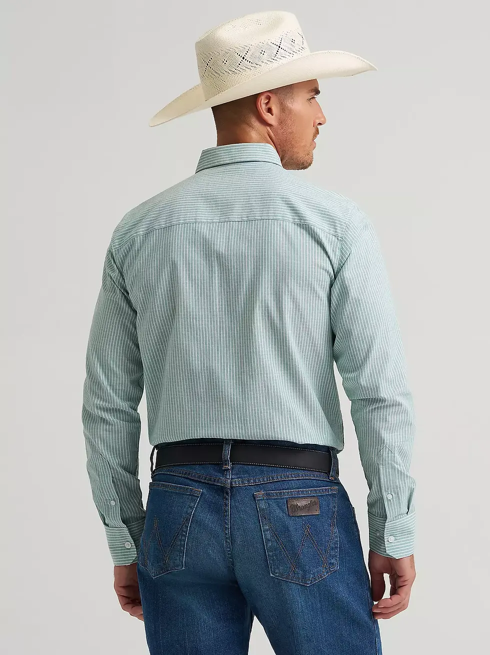 Thumbnail: Wrangler Men's Cody Johnson Moss Stripe Button Down Western Shirt