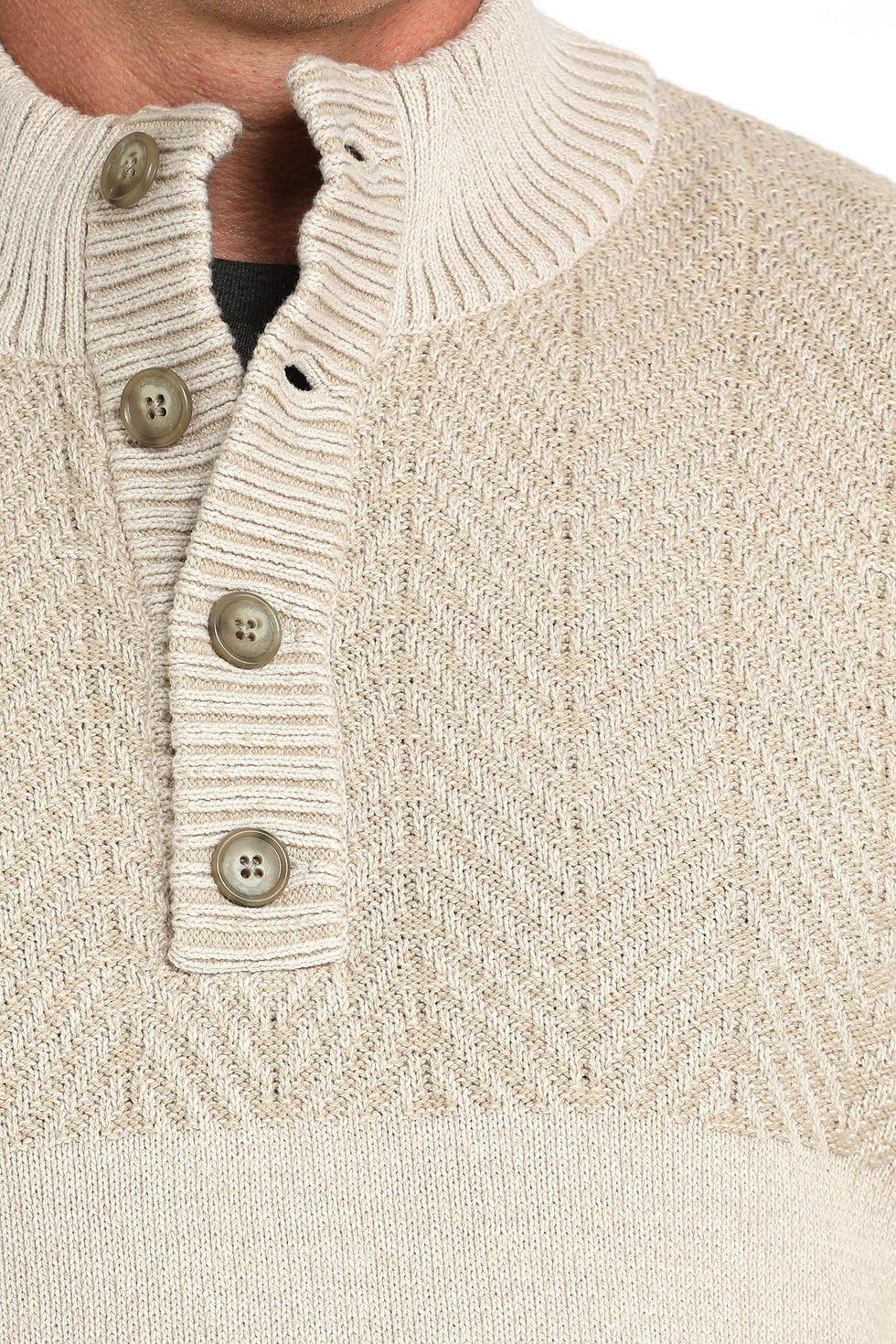 Thumbnail: Cinch Men's Cream Button Sweater