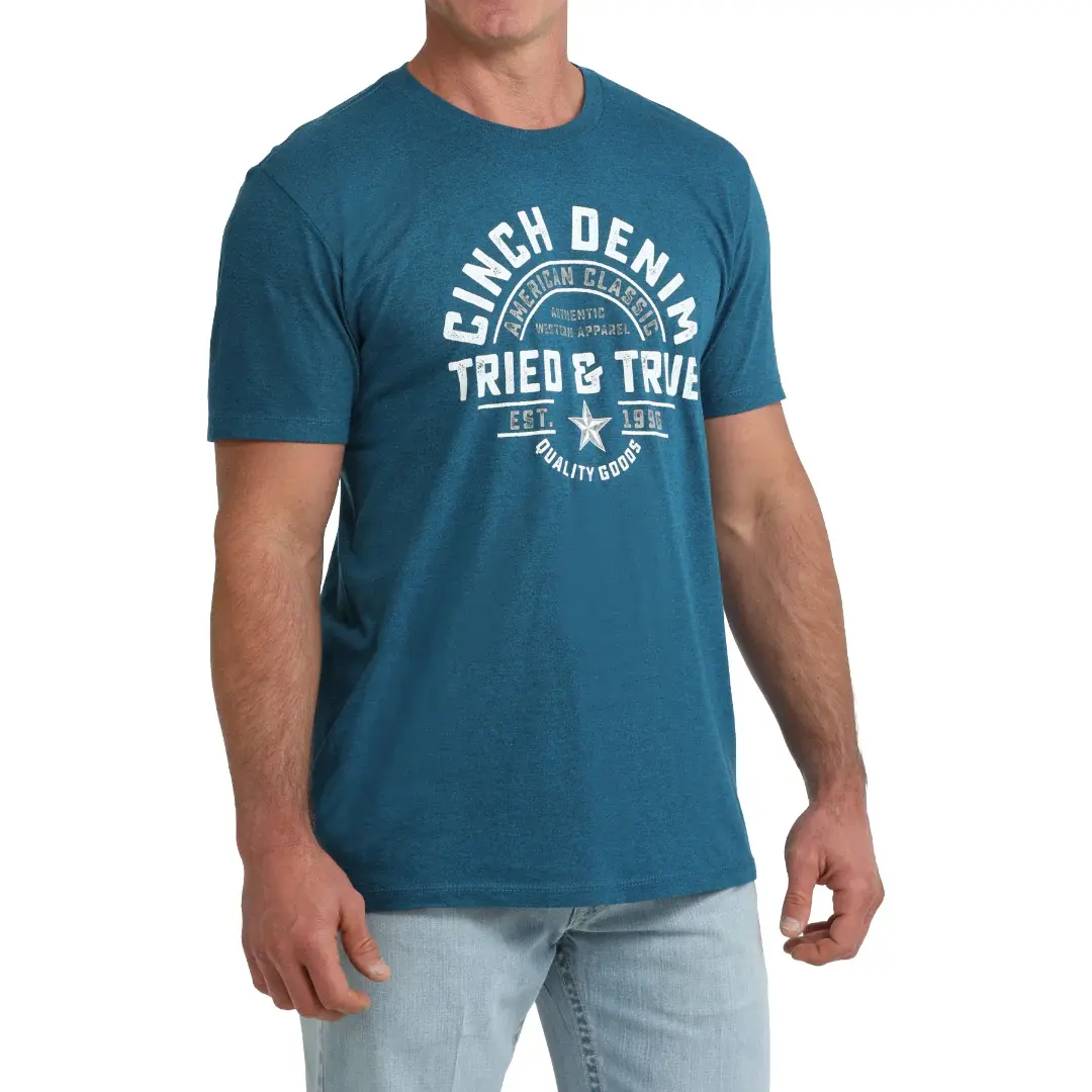 Cinch Men's Teal "Tried & True" Graphic T-Shirt