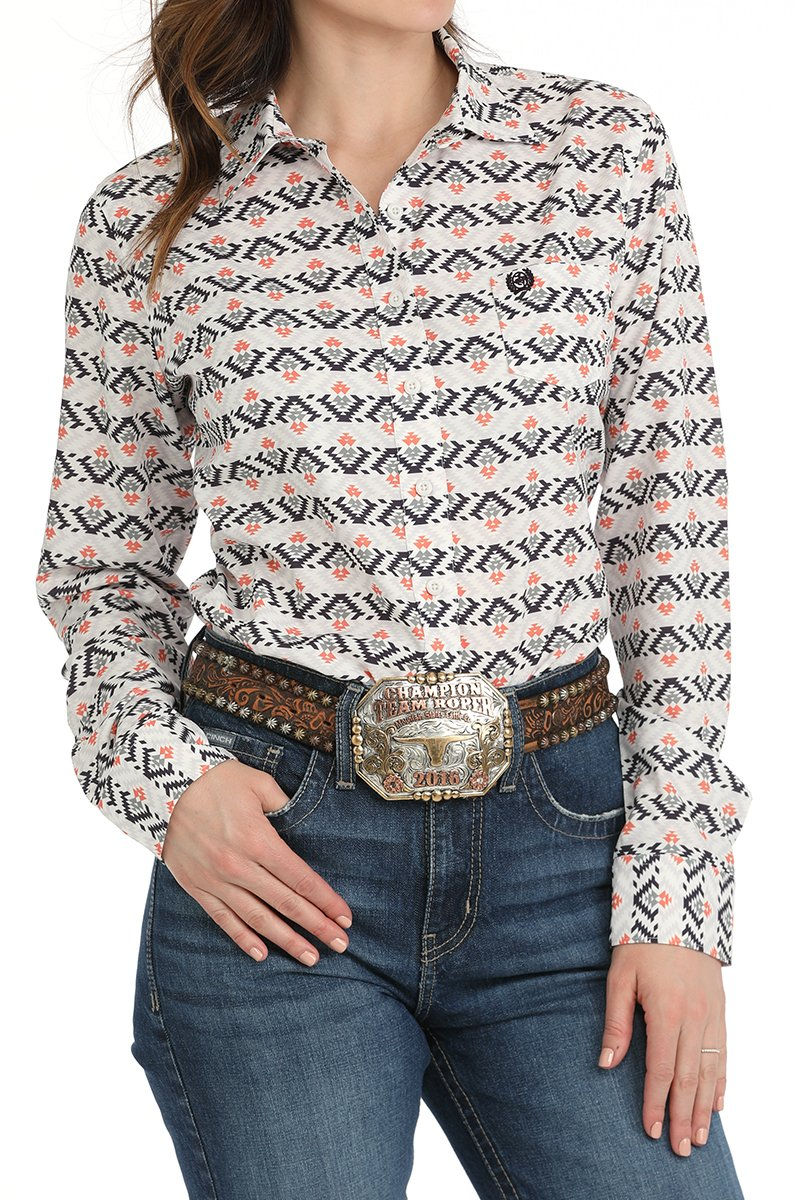Thumbnail: Cinch Ladies Southwestern Print ArenaFlex Button Down Western Shirt
