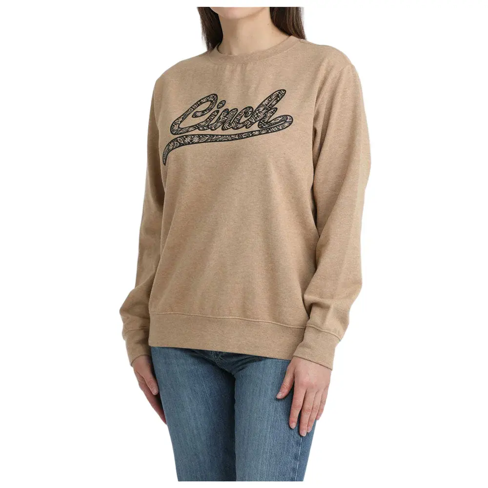 Cinch Ladies Heather Brown Logo Sweatshirt