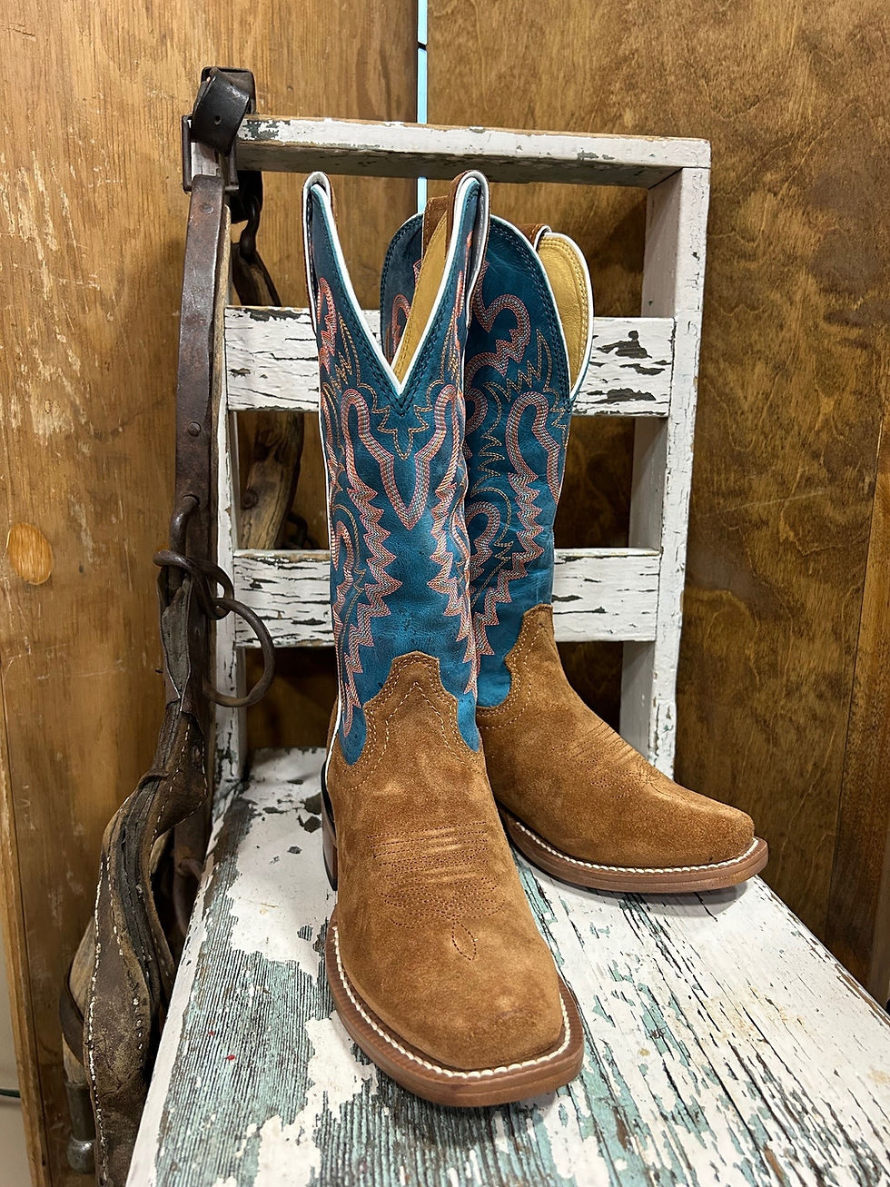 Thumbnail: Justin Ladies Annie Up Sedona Tan Suede Cowboy Boot