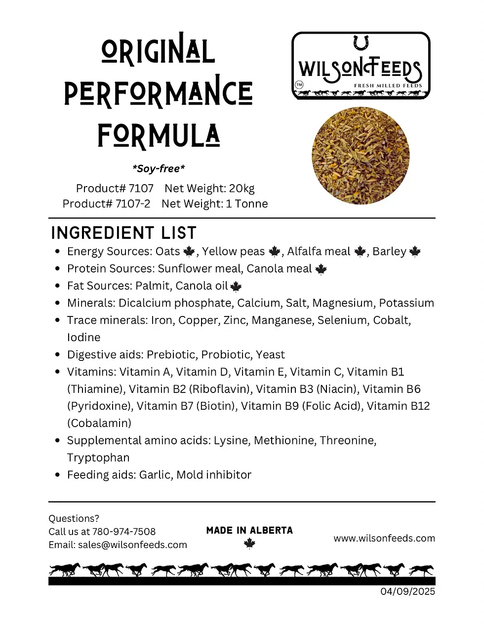 Thumbnail: Wilson's Original Performance Formula - 20KG