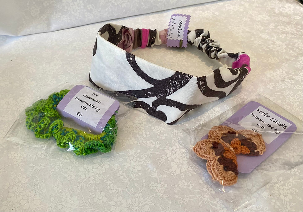 Set of 3 hair accessories headband, scrunchie and butterfly hair clip