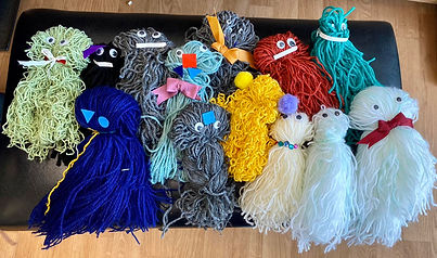 Woolly Jellyfish made by children at Catz Clubs 