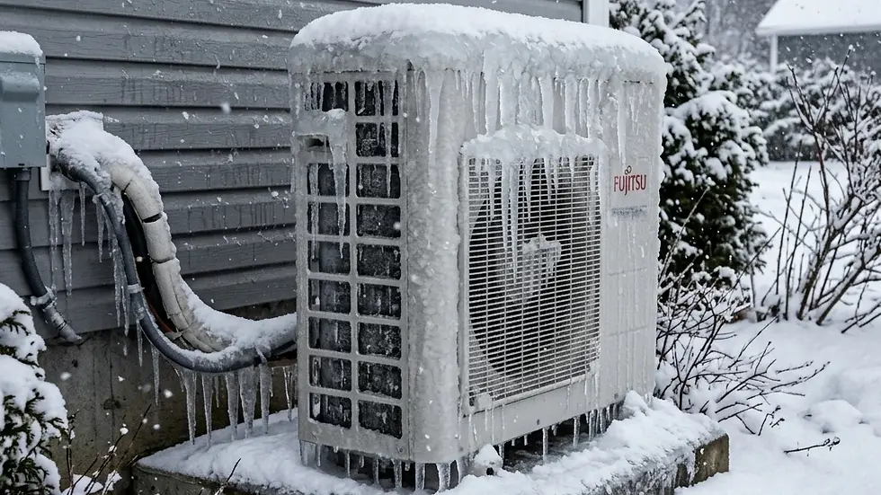 Photo frozen heat pump outdoors are heat pumps worth it in canada