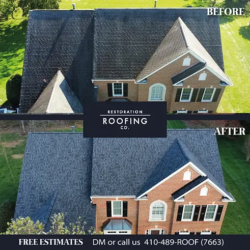 Graphic roof replacement Chevy Chase before after comparison.webp