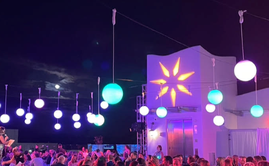 Event lighting at the Moxi Museum in Santa Barbara