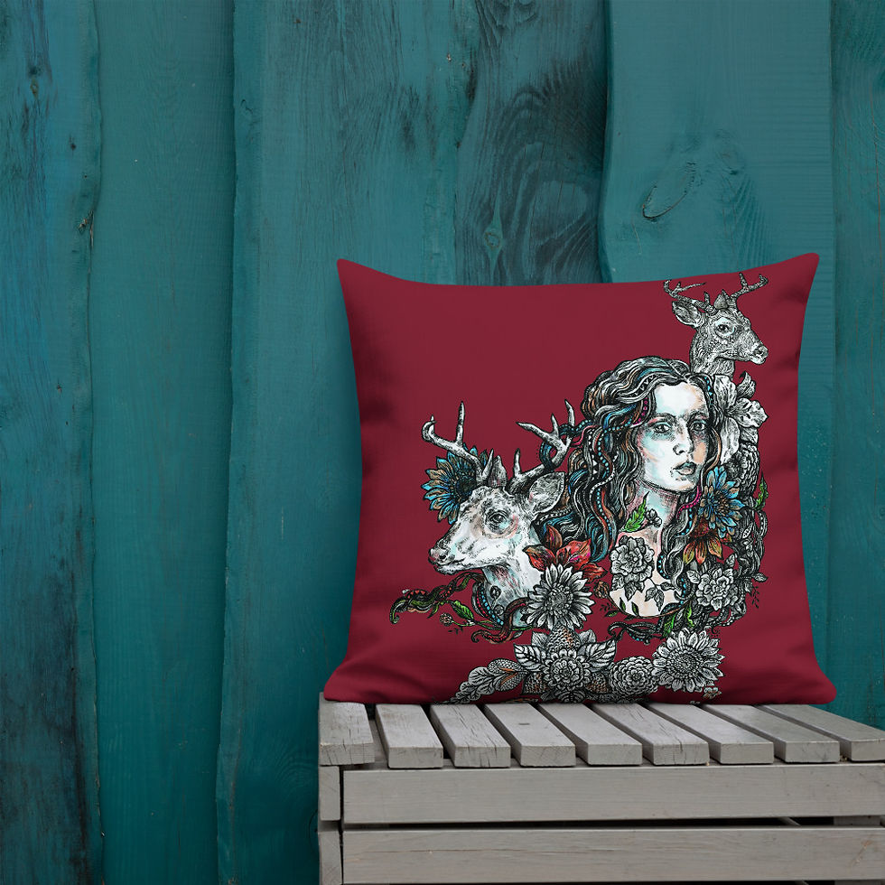 Thumbnail: Deer Girl_Premium Pillow