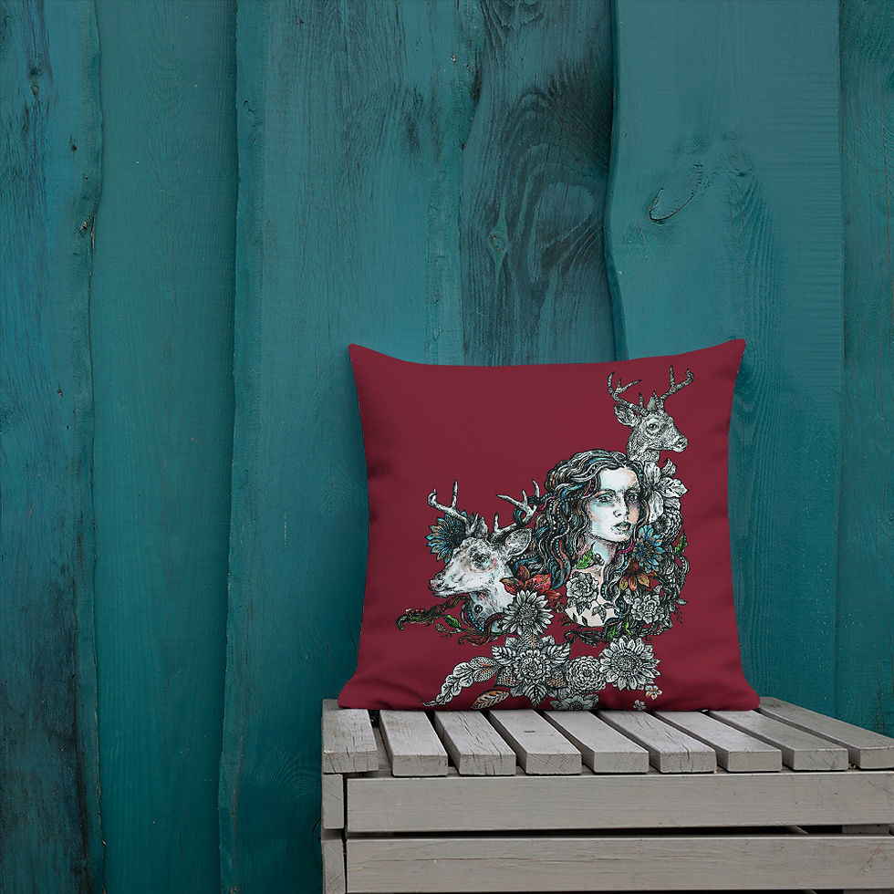 Thumbnail: Deer Girl_Premium Pillow