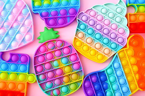 Colorful Push Pop It Bubble Sensory Fidget Toys of different shapes, Sensory Silicone Toys