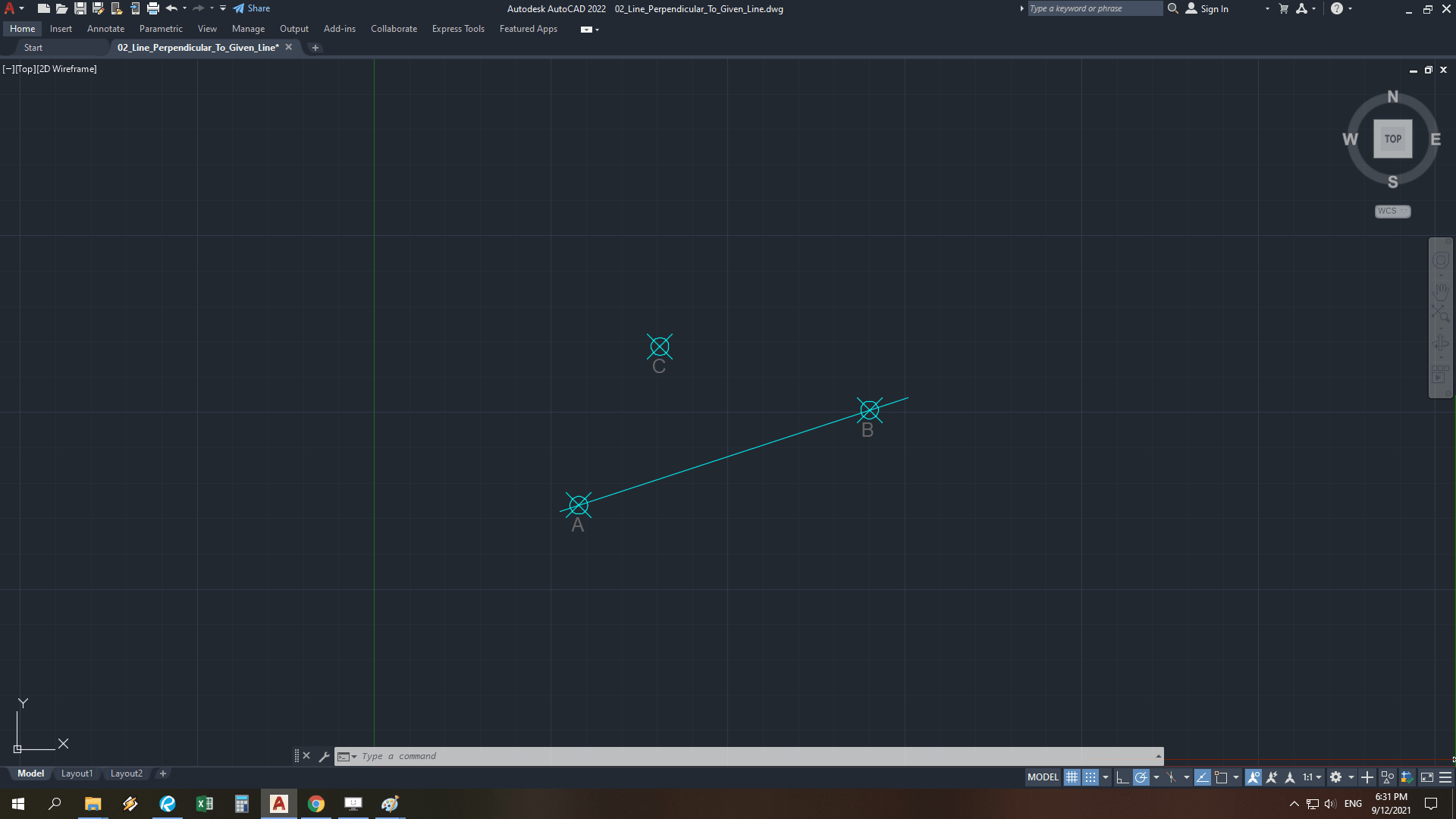 02 Line Perpendicular To Given Line