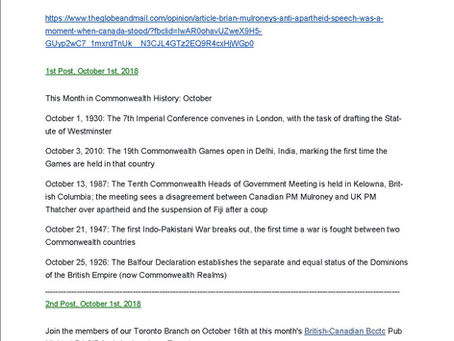 RCSCA Newsletter October 2018