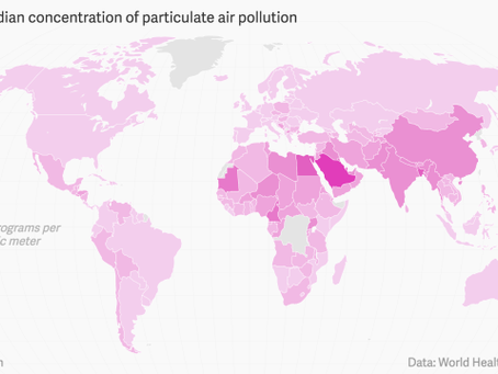 Air pollution map which countries have the highest pollution - WHO