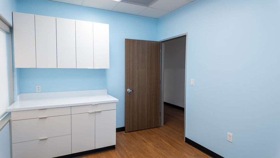 Luxury medical office room with custom cabinet.