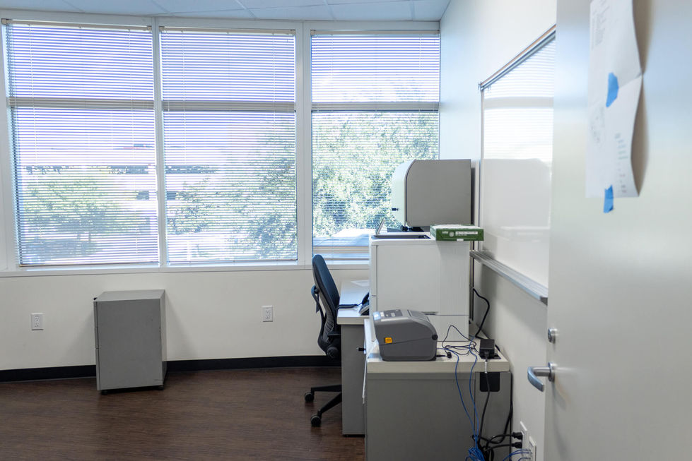 Luxurious medical office, co-working space with desks and cabinets.