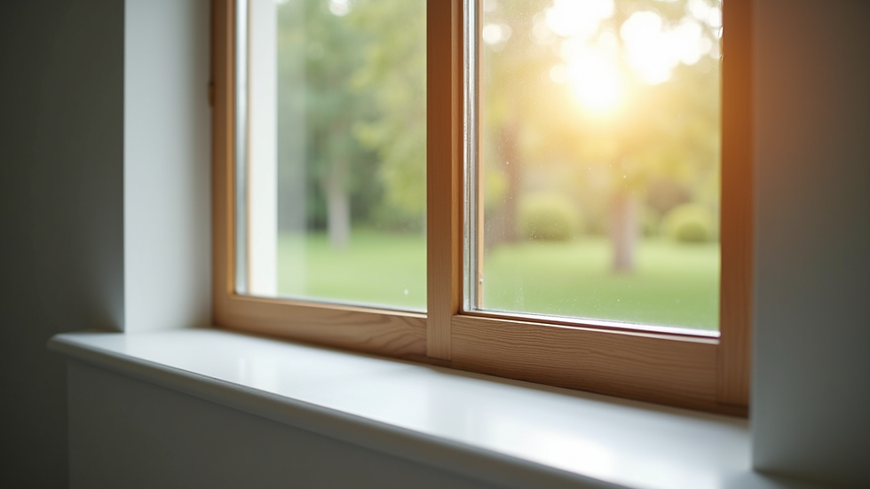 Close-up view of energy-efficient window installation