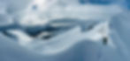 two skiers on a ridge in Lofoten Island