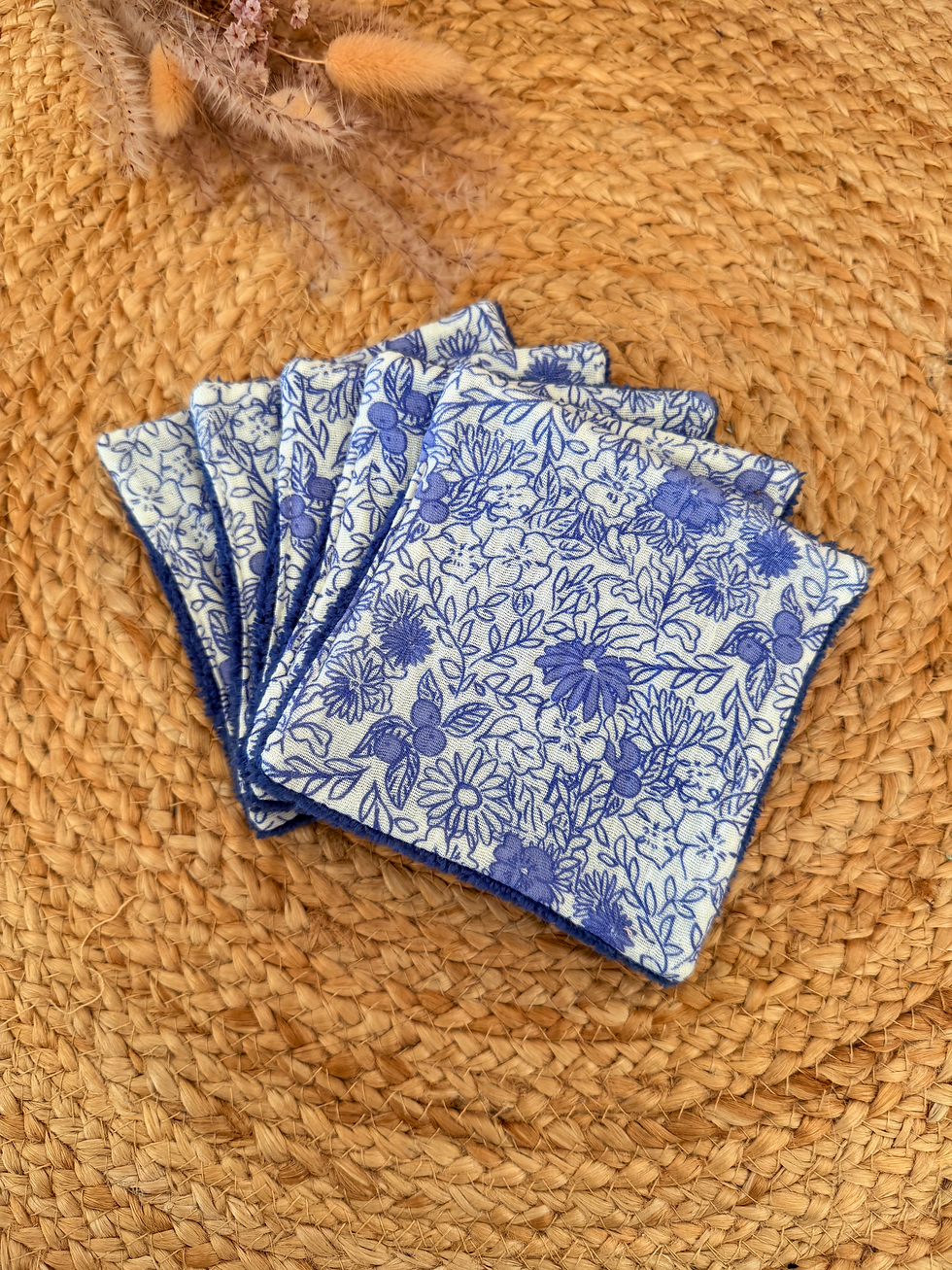 Miniature : Lots de 5 lingettes fleuries