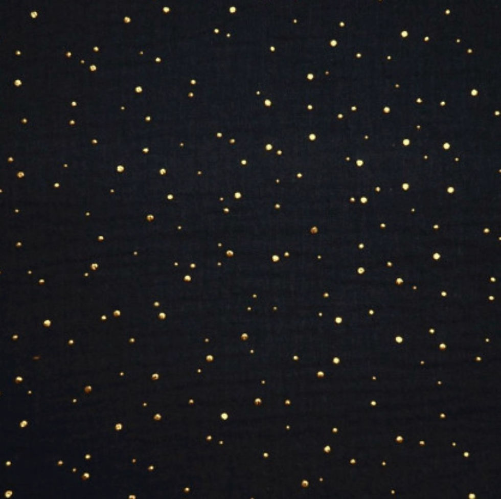 Noire à pois doré