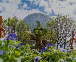 The entrance display during the 2021 Epcot International Flower and Garden Festival in Dis
