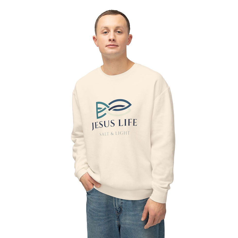 Thumbnail: Jesus Life Unisex Lightweight Crewneck Sweatshirt 