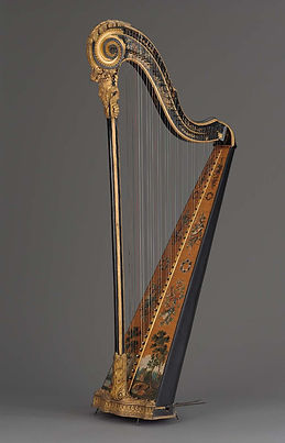 Holtzman harp, Museum of Fine Arts, Boston. Katie McClaughry wedding harpist and harp teacher. Harp lessons in Devon and Cornwall. Blog - Rupert's Fun Facts