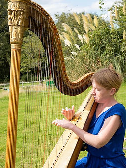 Katie McClaughry wedding harpist at The Horn of Plenty, Tavistock, Devon. Katie offers a friendly, professional service providing harp and trumpet music for weddings, funerals, private and corporate events as well as playing for orchestral and choral concerts. Katie McClaughry is a harp teacher, offering harp lessons in south Devon and Cornwall.