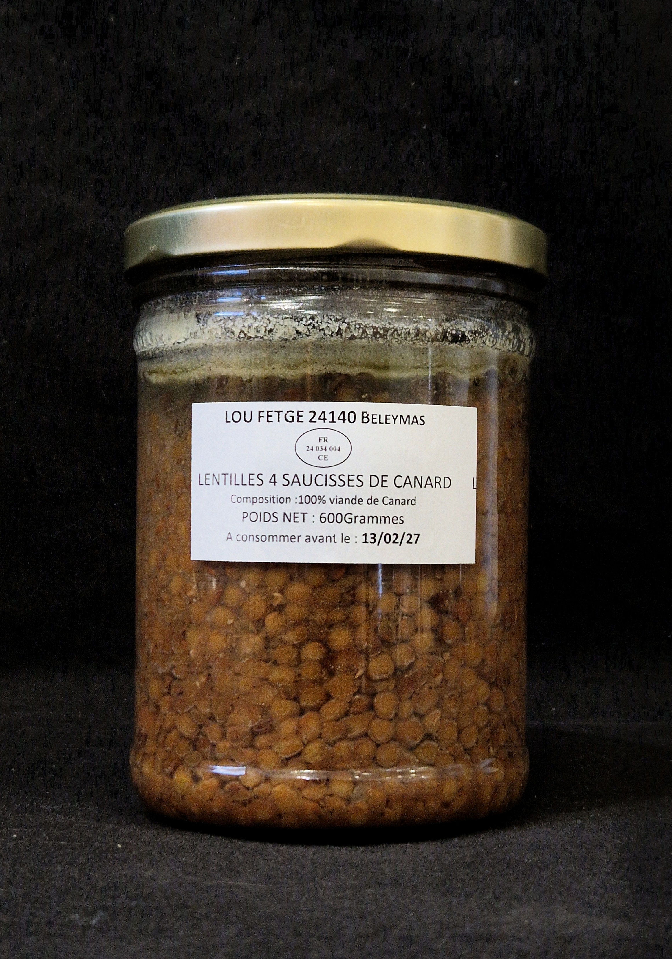 Saucisses lentilles de canard