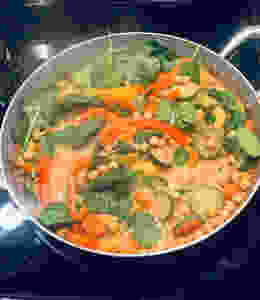 Chickpeas in Turmeric Peanut Butter Curry