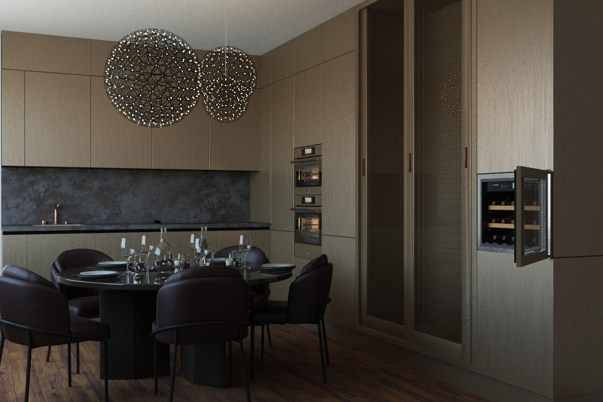 Элитная итальянская кухня Bvolume Bronze от фабрики Berloni