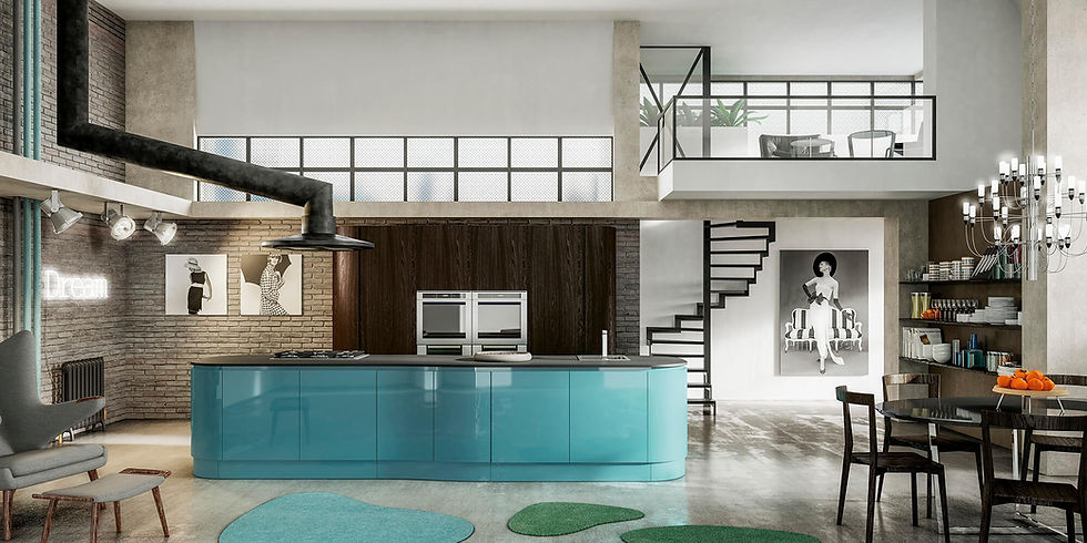 Итальянская кухня в стиле лофт B50 Marrone от фабрики Berloni