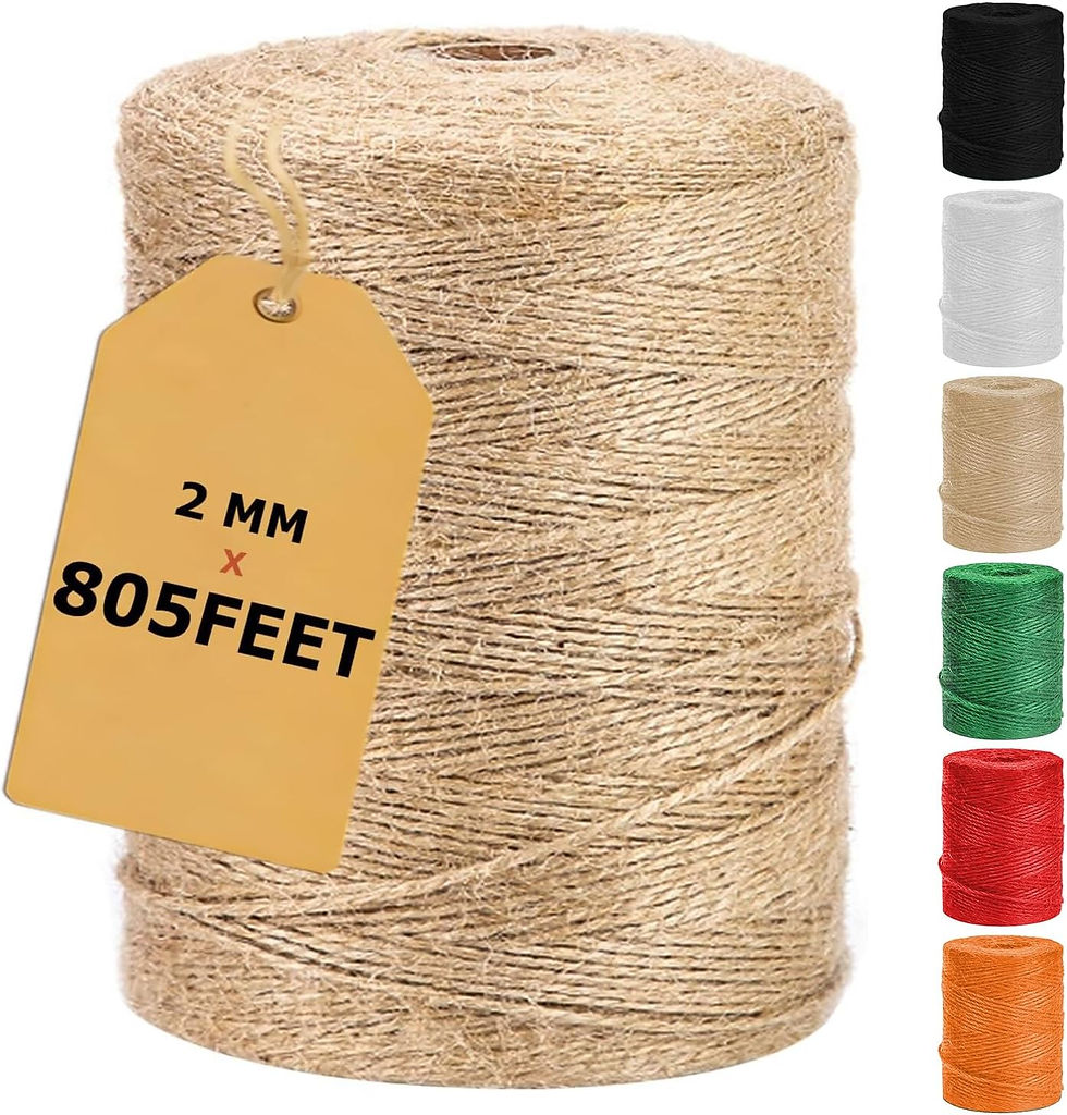 Vanhench 805FT Natural Jute Twine String, Bulk Hemp Jute Rope Cord