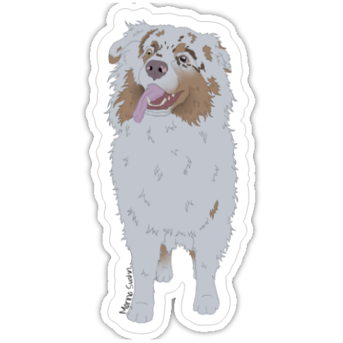 A sticker of Shiloh (a dog)