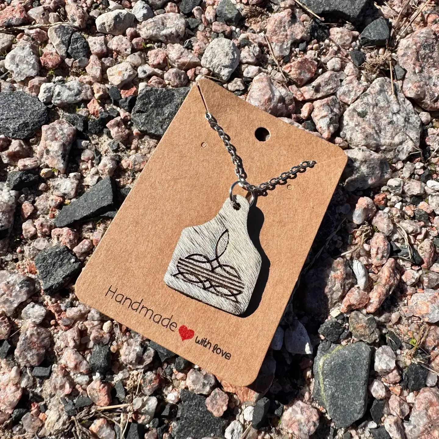 Cowhide Boot Stitch Necklace