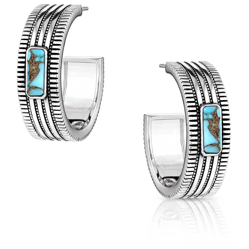 Montana Silversmith Turquoise Sky Hoop Earrings