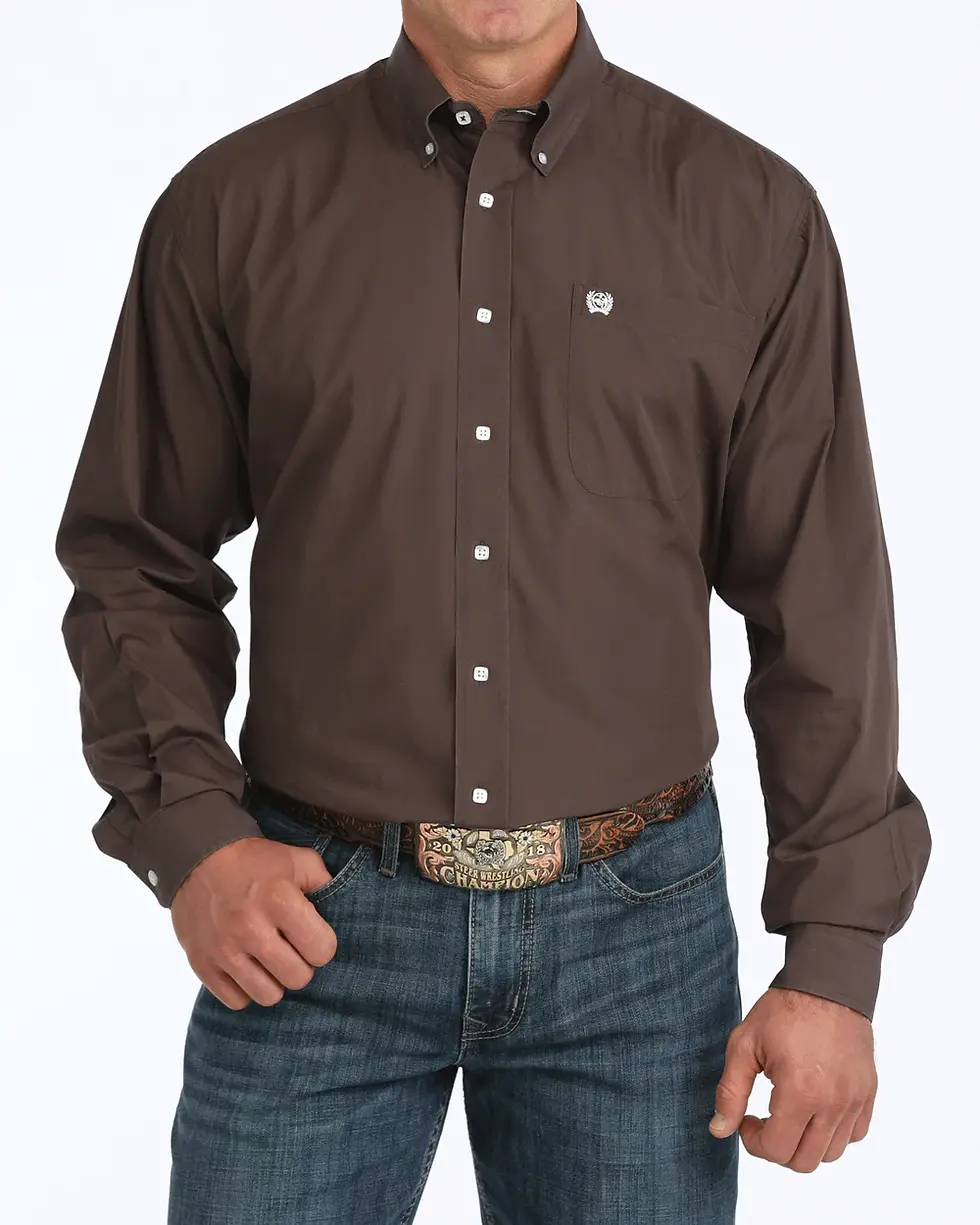 Men's Cinch Solid Classic Fit Button-Down Western Shirt