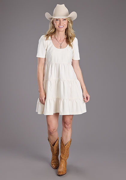 Women's Stetson Cream Denim Tiered Dress