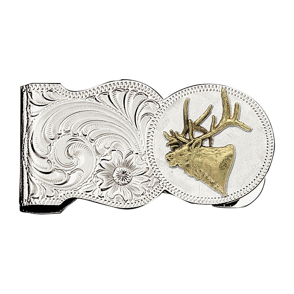 Montana Silversmith Elk Head Scalloped Money Clip