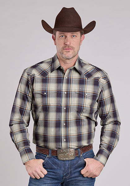 Roper Night Shade Plaid Snap Shirt
