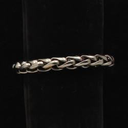 Silver Strike Mens Bracelet Braid Gunmetal