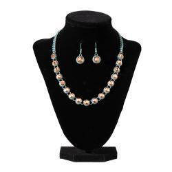 Blazin Roxx Chain Earring Necklace Set Turquoise