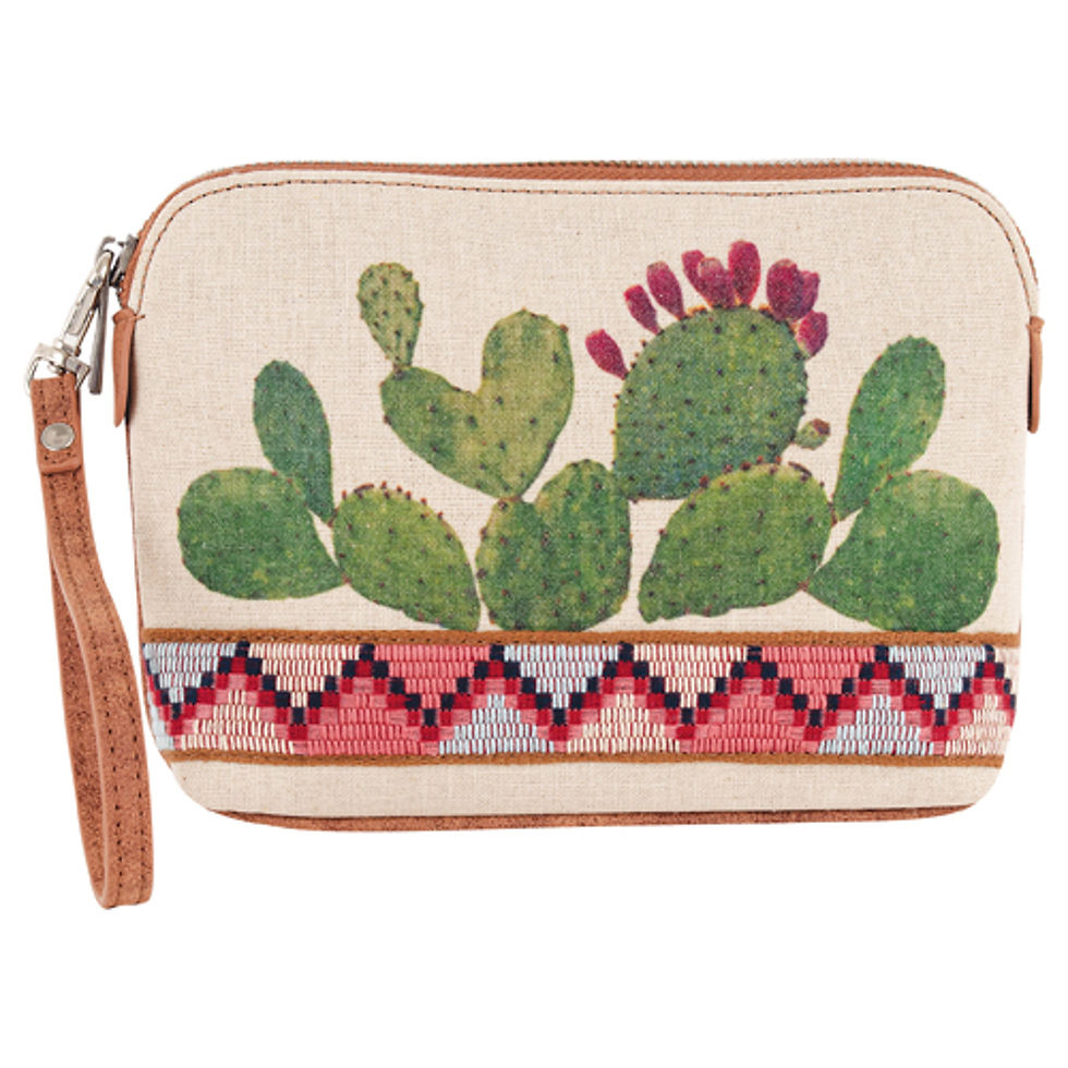CATCHFLY LADIES COSMETIC POUCH PRICKLY PEAR CACTUS