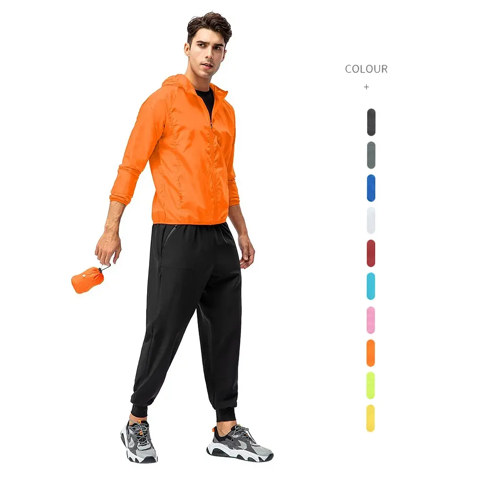 Thumbnail: Windbreaker Jacket With Hood from Fitness Store UK orange